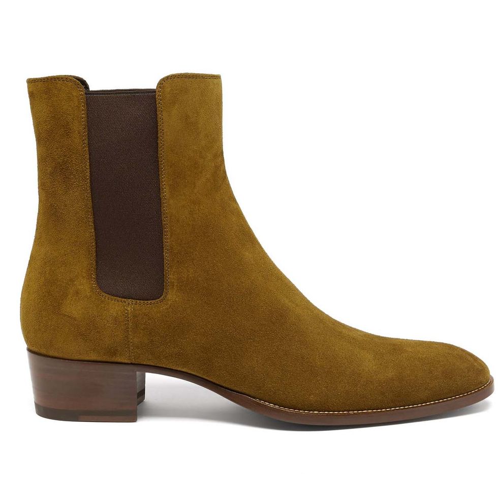 saint laurent tan brown chelsea boots
