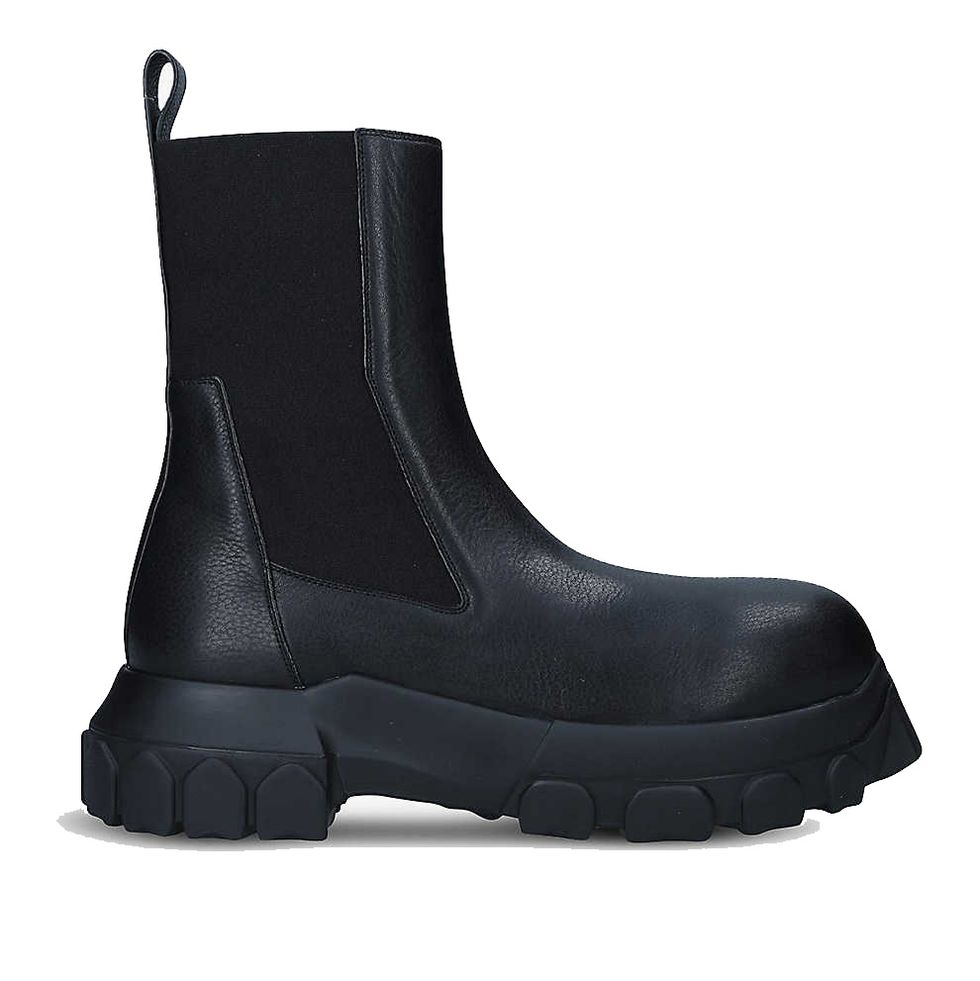 rick owens black chelsea boots