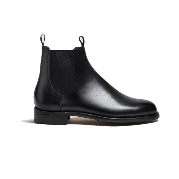 black leather chelsea boots