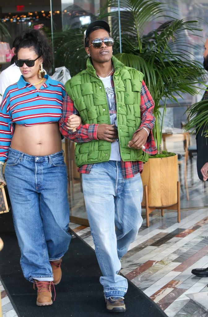 rihanna asap rocky lunch date bottega veneta spotted